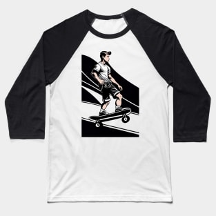 Skateboarder Baseball T-Shirt